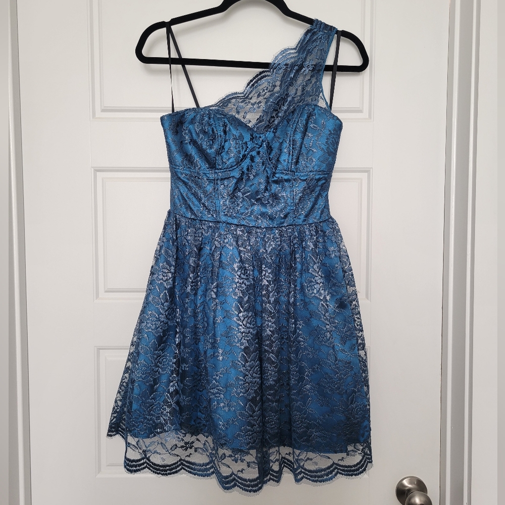 City Studio, teal color, size 5, lace dress